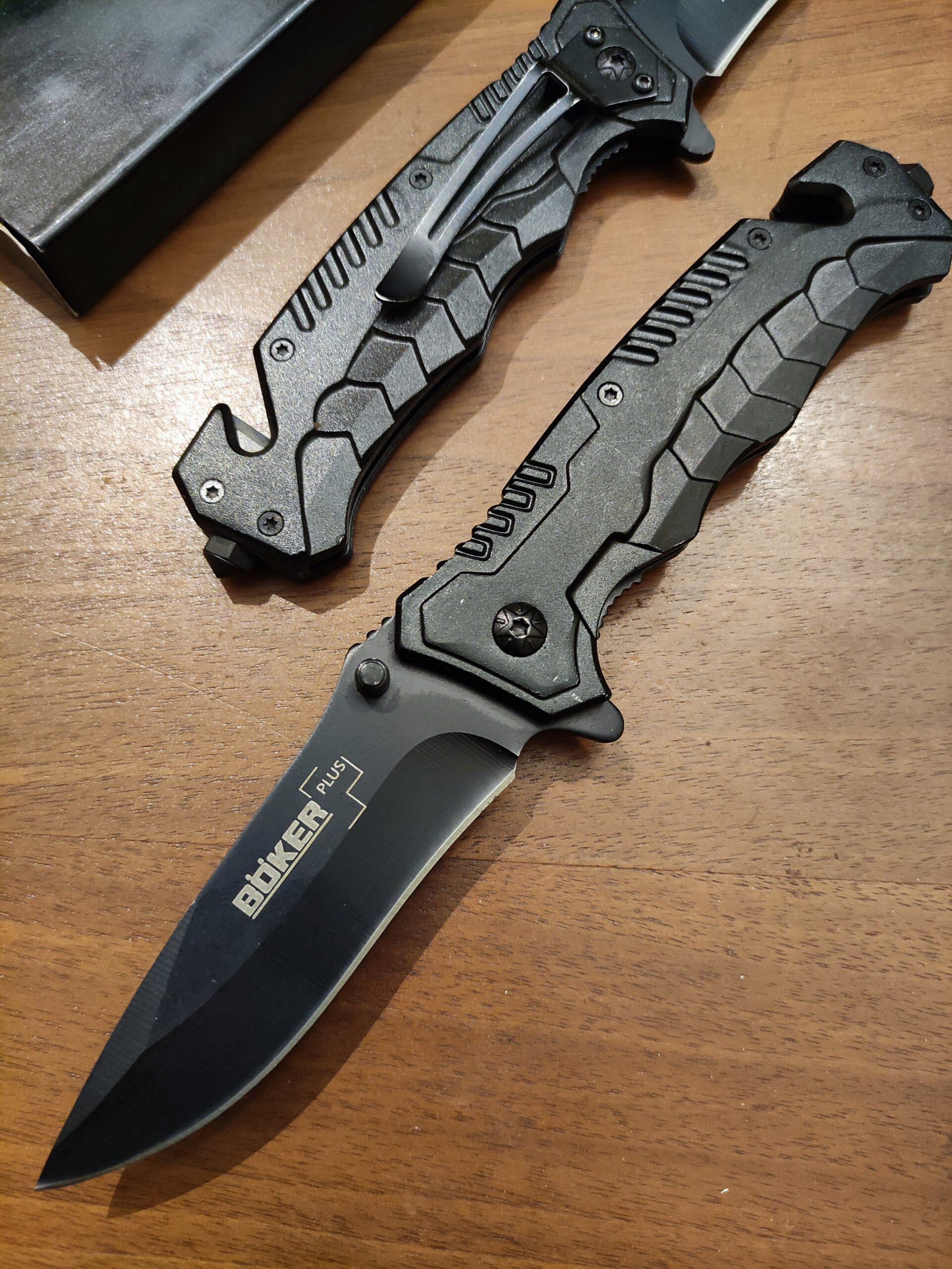 Boker Black folding Knife Pocket Knife Flip Open Blade 3.5 inch Overall 8 inch