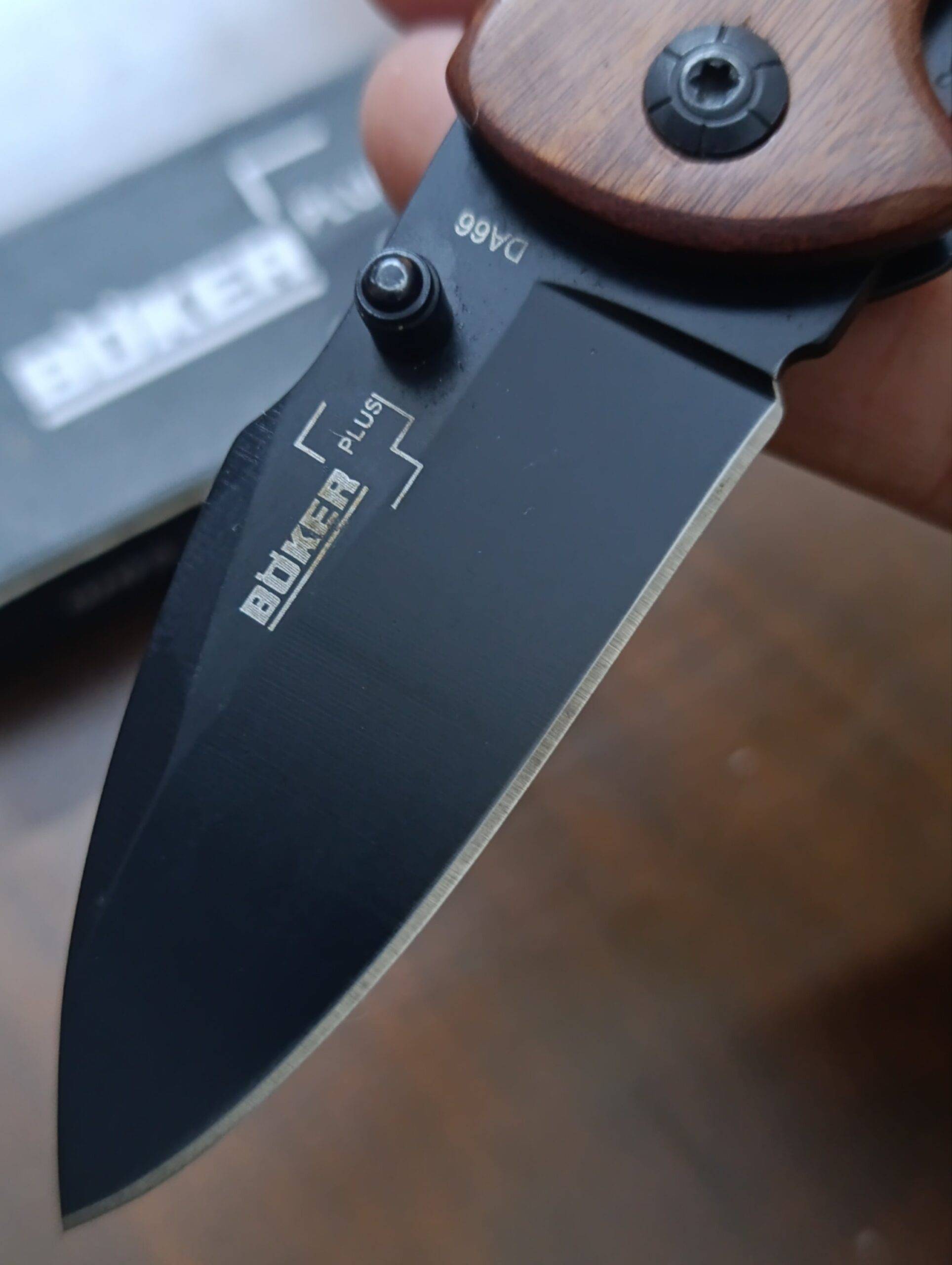 Boker DA66 Black Wooden Grip Mini Pocket Knife EDC Carry Self Defense Safety